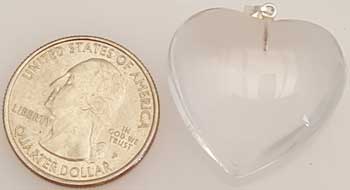 Clear Quartz Heart 1" x 1 1/4"