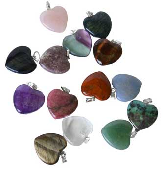 Various Stones Hearts 20mm (set Of 24) 3/4"