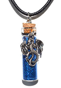 Dragon Blue Glitter Necklace