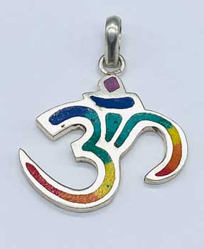 Colorful Om Pendant 1 3/4"