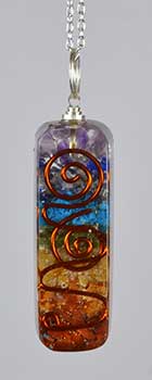 7 Chakra Orgone Pendant 2" With 20" Chain Necklace