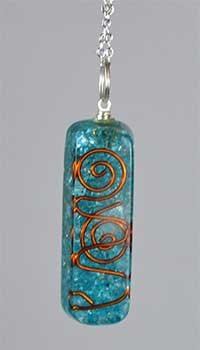 Orgone Aquamarine Pendant 2" With 20" Chain Necklace