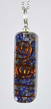 Orgone Lapis Pendant 2" With 20" Chain Necklace