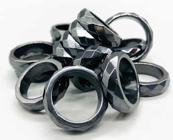 Faceted Hematite Magnetic Rings (Set Of 50)