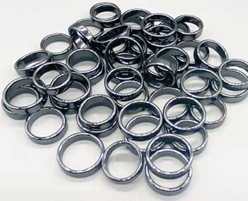 Flat Hematite Rings (Set Of 50)