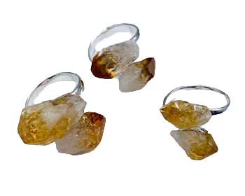 Adjustable Citrine Rings (Set Of 3)