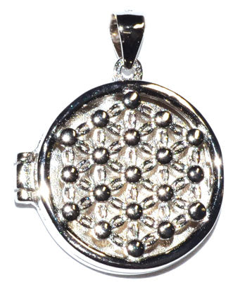 Flower Of Life Locket Sterling Silver Pendant 3/4"