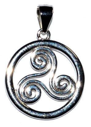 Trinity Spiral Sterling Silver Pendant 5/8"