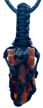 Orange Kyanite Rough Tread Cage Pendant