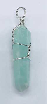 Amazonite Wire Wrapped Point Pendant (Set of 5)