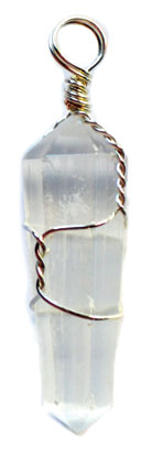 Selenite Wire Wrapped Point Pendant (Set of 5)