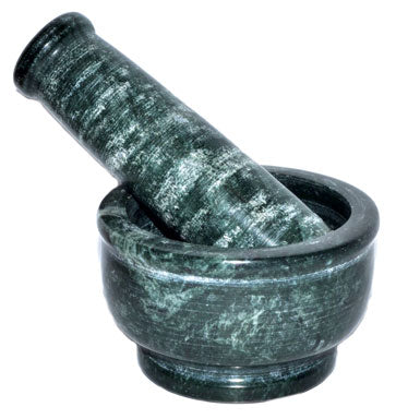 Green Marble Mortar And Pestle Set 4"