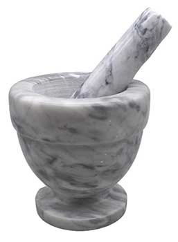 White Marble Mortar And Pestle Set 4"