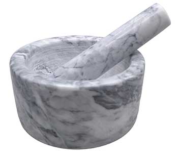 White Marble Mortar And Pestle Set 2 1/2"