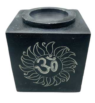 Square Om Soapstone Oil Diffuser 3"