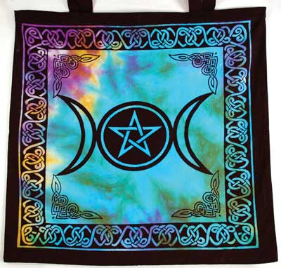 Triple Moon Pentagram Tote Bag 18" x 18"