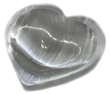 Selenite Heart Bowl 4"