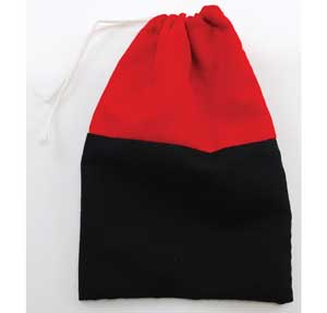 Reversing Red & Black Cotton Bag 3" x 4"