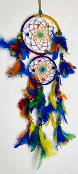 8" Rainbow Double Circle Dreamcatcher