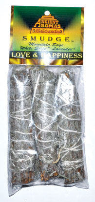 Love & Happiness Smudge Stick 4" (3 Pack)