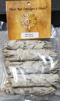 White Sage Smudge Stick 12pk 3 1/2"