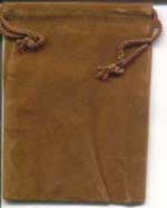 Brown Velveteen Bag 2" x 2 1/2"