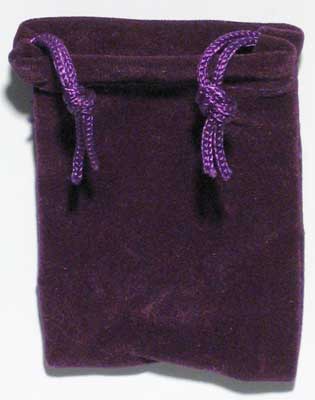 Purple Velveteen Bag 2 x 2 1/2