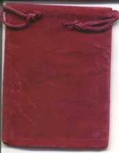 Burgundy Velveteen Bag 3" x 4"