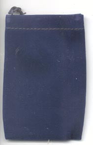 Blue Velveteen Bag 3" x 4"