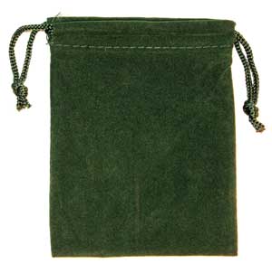 Green Velveteen Bag 3" x 4"