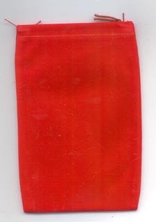 Red Velveteen Drawstring Bag 4" x 5 1/2"