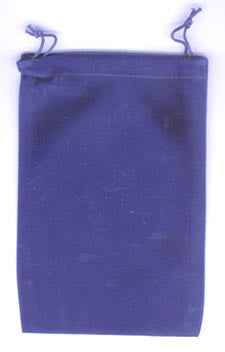 Blue Velveteen Drawstring Bag 5" x 7"