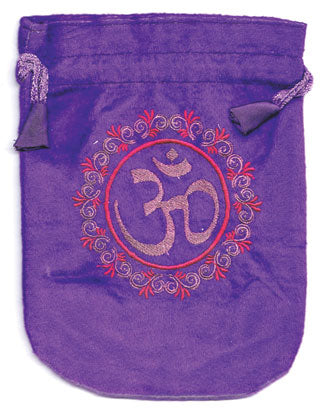 Om Purple Velveteen Bag 6"x 8"